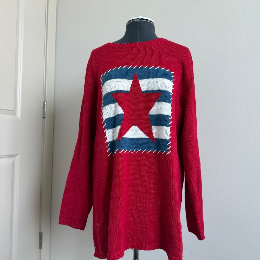 Vintage‎ The Quacker Factory Patriotic Sweater